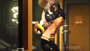 Busty Futa Sex Android with a Hude Dick Doggystyle Muscle Girl In The Lab