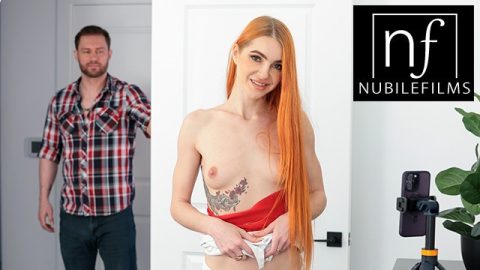 Hot Redhead Iffloencer Little Dragon takes a roommate dick for live webcam experience
